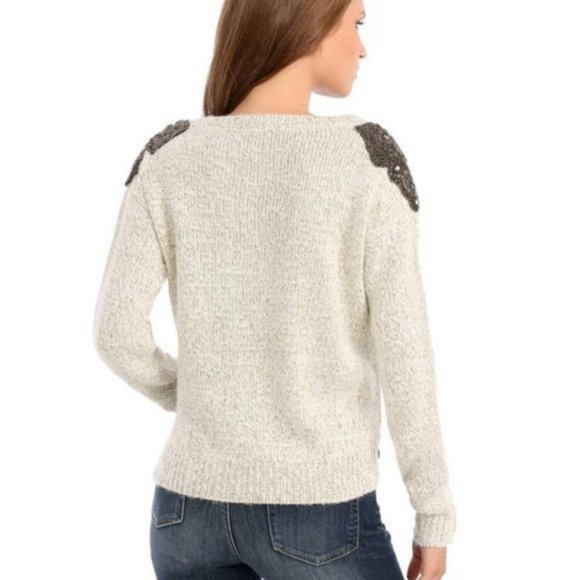 NWOT Guess Maria Cream and Gold Wool Sweater | Size M - Picture 2 of 8